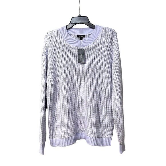 Alfani Metallic Shine Crewneck Sweater, Lavender Cloud, Sz. L - Picture 2 of 9